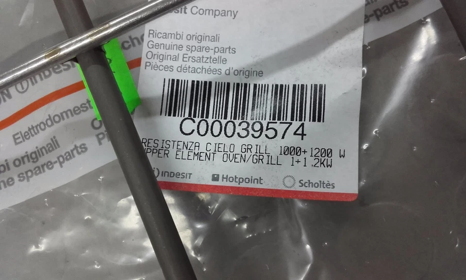 RESISTENZA FORNO SUPERIORE DOPPIA 1000+1200W ARISTON INDESIT C00525932 ORIGINALE - Bild 2 von 2