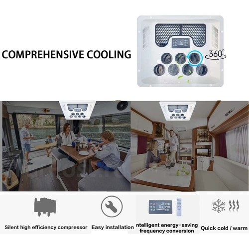 12V RV Air Conditioner Heat & Cool Rooftop Camper Trailer Electric AC Unit Kit - Picture 11 of 13