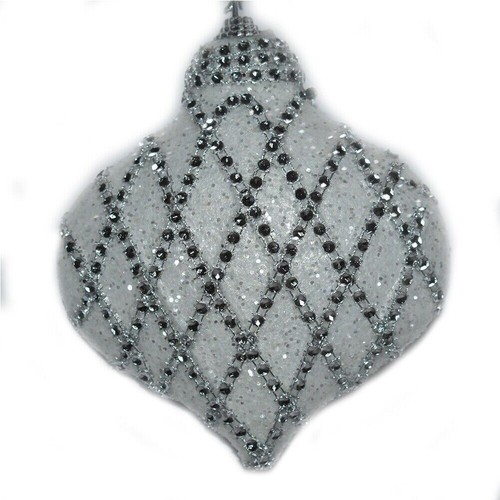 Palline per albero di natale decorazioni addobbi natalizi in bianco silver set d - Foto 3 di 4
