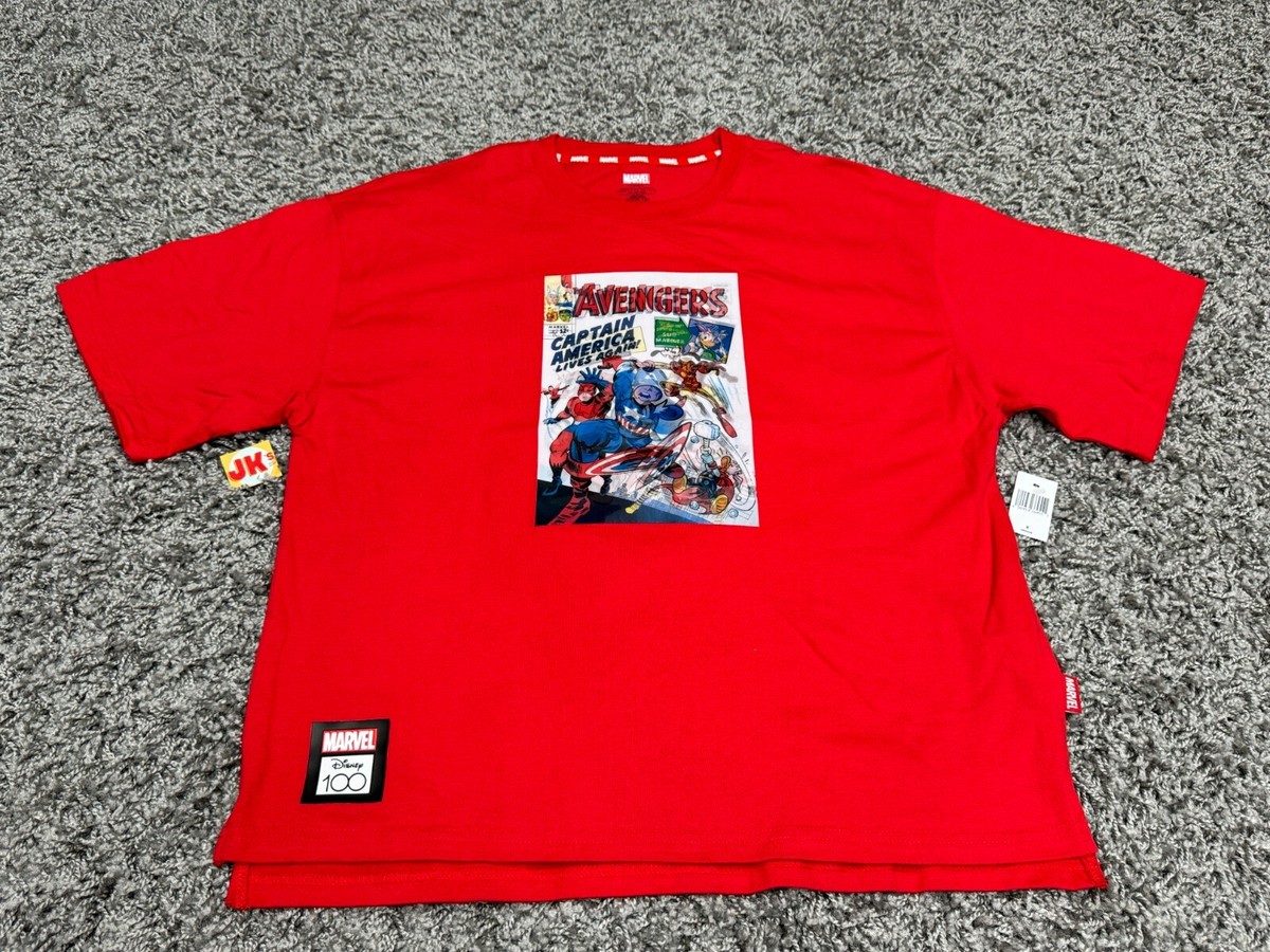 NEW Disney Marvel Shirt Adult Medium Red Avengers Mickey Mouse 