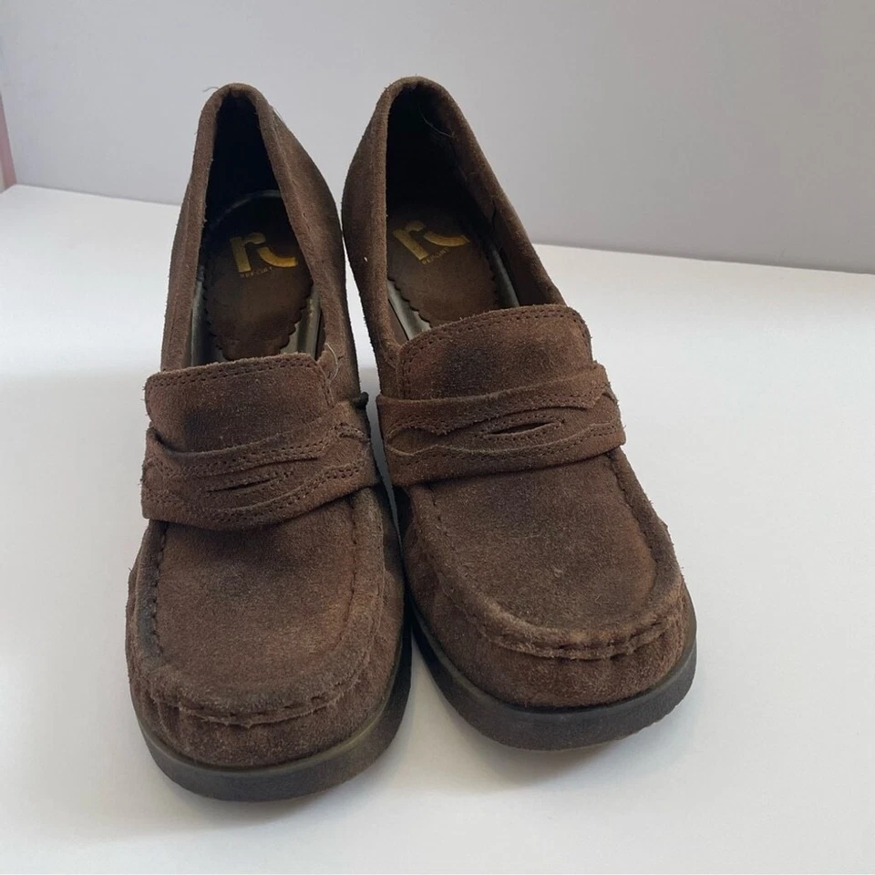 Report leather suede chunky wedge vintage y2k - Image 2 of 4