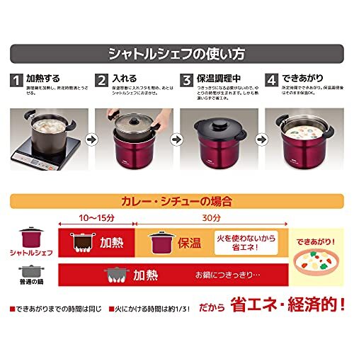 R 4-6 Chef KBJ-4501 Shuttle 4.3L people Cooker Insulated Vacuum Thermos Red - Picture 3 of 7