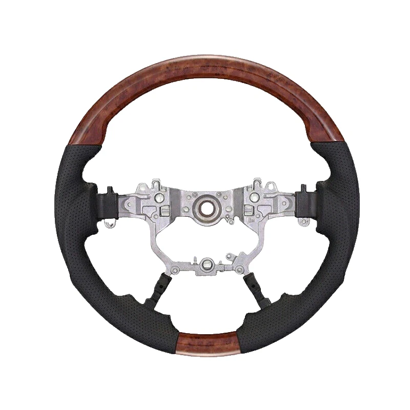 Land Cruiser 150 Prado Late Genuine Wood Combination Steering Wheel Brown Foto 2 de 2