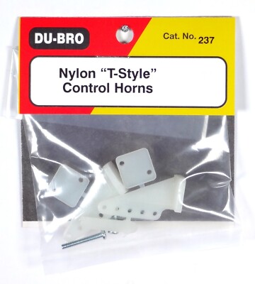 DU-BRO NYLON ''T-STYLE'' CONTROL HORNS ( PACKAGE OF 2 SETS )( CAT. # 237 )
