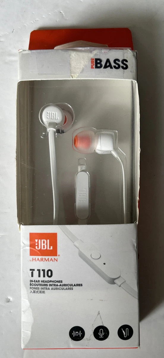 JBL T110 Harman Kardon Pure Bass Tangle Free In ear Headphones Mic
