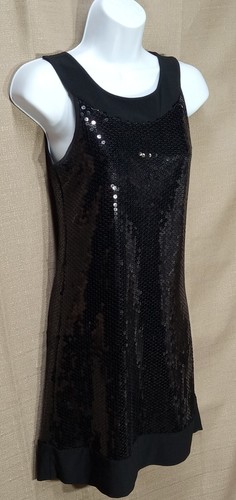 B. Darlin Black Sequin Dress Womens Size 3-4 Fully Lined 100% Poly Sequin Dress - Picture 6 of 12