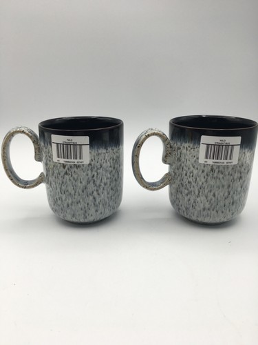 NEW Denby Halo Gray Speckle Mugs Pair Of 2 350ml - Picture 4 of 9