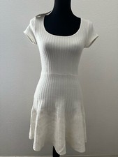 NWT ZARA Women's White Scoop Neck Fitted Mini Dress Size SM