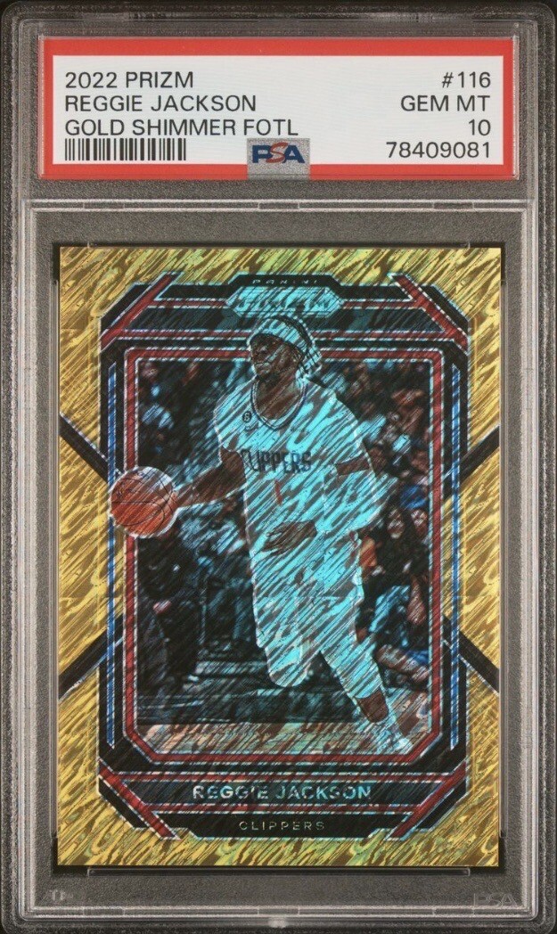 2022 PRIZM GOLD SHIMMER /10 REGGIE JACKSON LA CLIPPERS PSA 10 POP 1 !