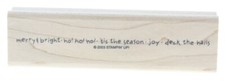 Stampin Up Merry Bright HO HO Tis the Season Joy 2003 Wooden Rubber Stamp