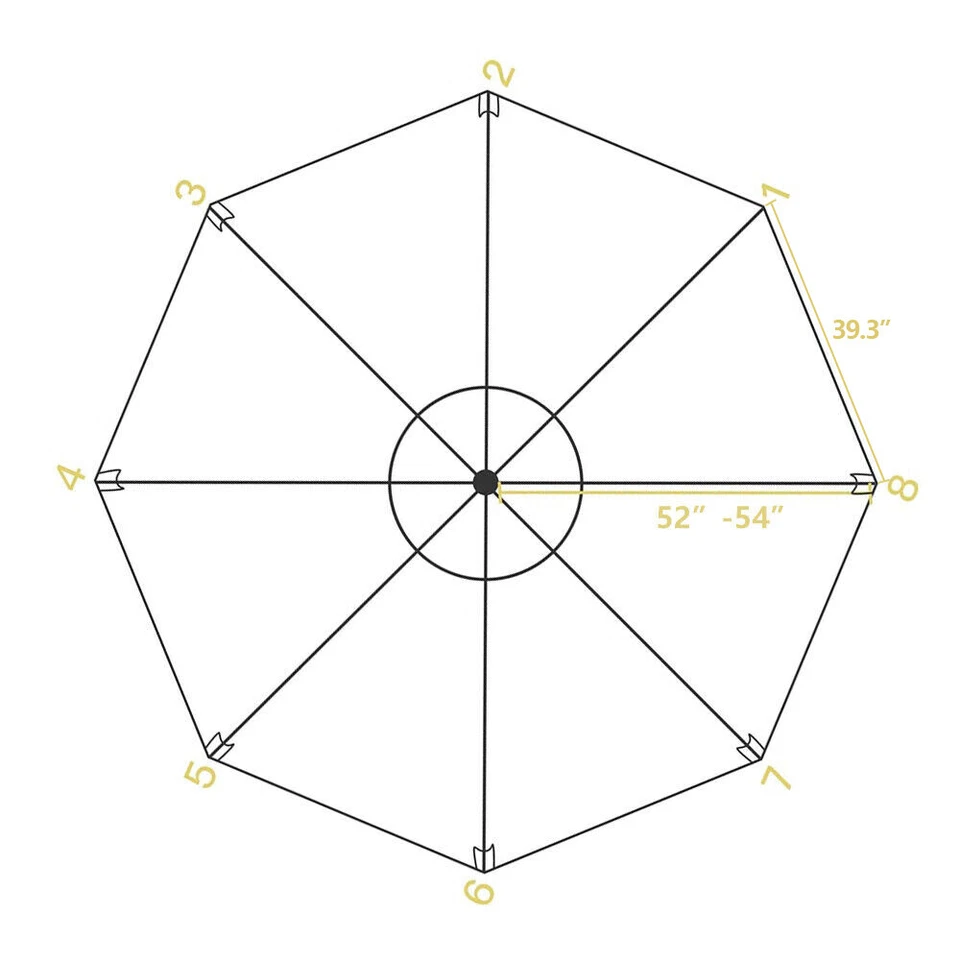 9ft Patio Umbrella Replacement Canopy Top Cover Fits 6/8 Ribs Outdoor Yard  - Image 3 of 4
