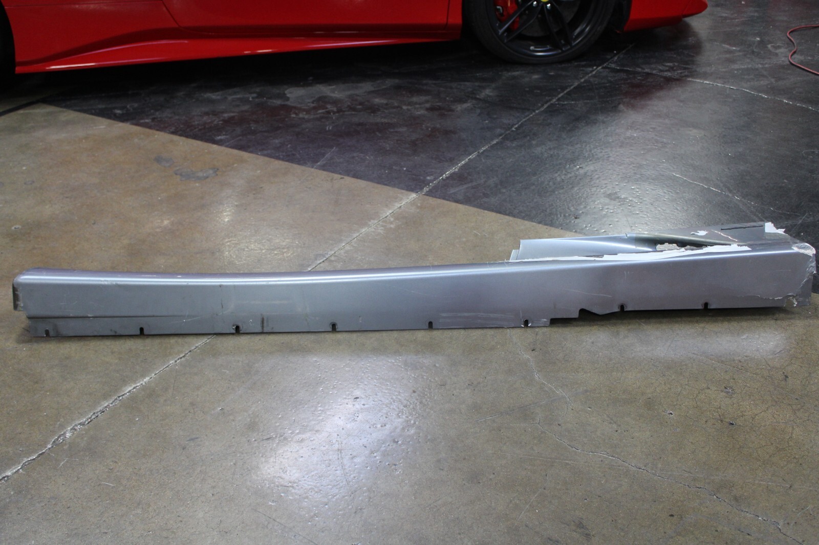 Ferrari F430, Coupe, Spider, LH, Rocker Panel, Silver, Dmg, Used, P/N 68021110