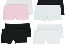 2 Pack GIRLS Seam Free Short Briefs George Underwear Knickers Pants GYM PE