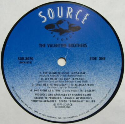 THE VALENTINE BROTHERS 「Picture This」LP The Valentine Brothers - The Valentine Brothers (LP, Album
