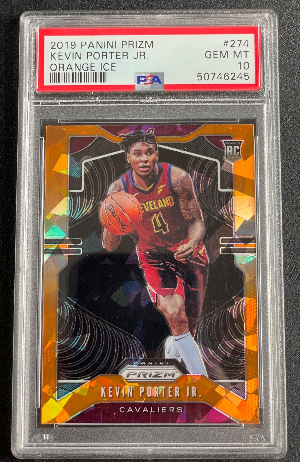 Kevin Porter Jr. PSA 10 GEM MINT 2019-20 Panini Prizm Orange Ice Prizms RC #274