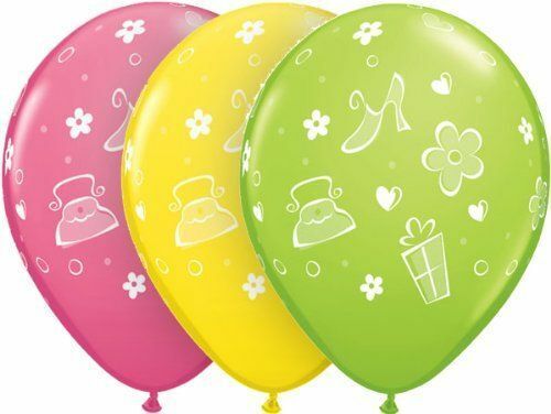 Purses, Shoes & Daisies Latex Balloons 28cm 3pk - Printed Balloon Party Supplies - Foto 1 di 1