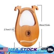 Lyre Harp Mahogany Body Musical Wooden Lyre 16 String European Style F beginners