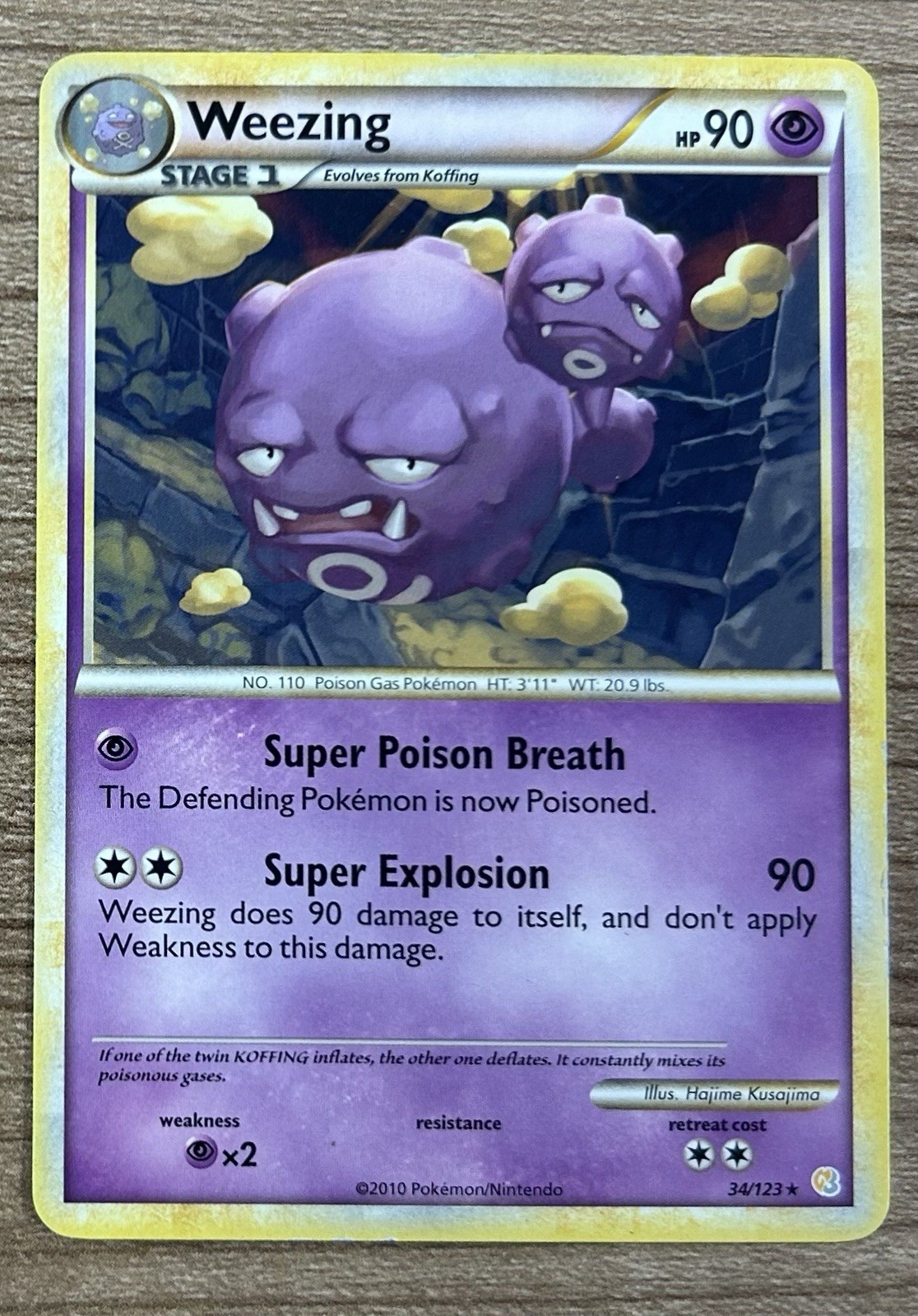 Weezing 34/123 Basic Heartgold & Soulsilver 2010 Pokemon Card