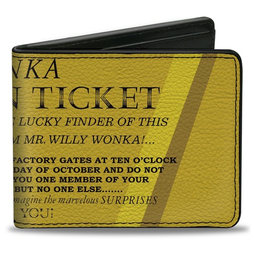 Movies Wallet, Bifold, Willy Wonka and the Chocolate Factory Golden Ticket Te...