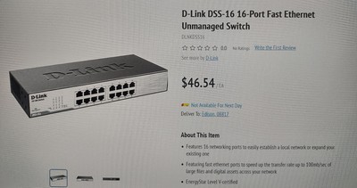 D-Link DSS-16+ Fast Ethernet 16-Port Unmanaged Switch (4 pack) BRAND NEW