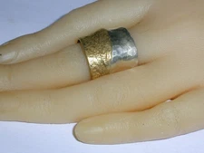 BEAUTFUL- SILPADA STERLING BRASS WIDE MODERNIST RING- SIZE 8!