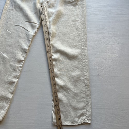 Polo Ralph Lauren Vintage Linen 5 Pocket Pants Mens 38x32 Cream Classic Fit - Picture 7 of 20