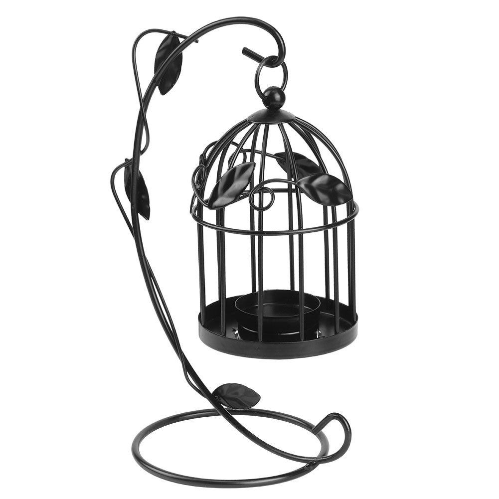 Innovative Iron Leaves Hollow Out Cage Candle Holder Hanging Candlestick Hou New