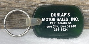 VTG Keyring Iowa City Dunlap’s Motor Sales Oldsmobile Car Dealership Keokuk St