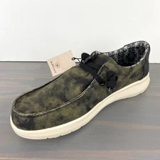 Ariat Hilo Slip On Canvas Shoes Men Moss Green/Black Ombre Lightweight NWOB