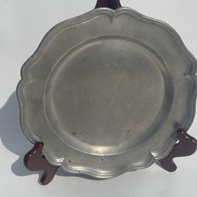 Antique 1791 Swedish Pewter Plate Jacob Sauer Stockholm Gustavian F2 Year Mark