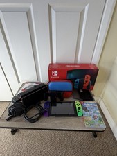 Nintendo Switch Console with Dock Games and Splatoon Joy Cons Bundle