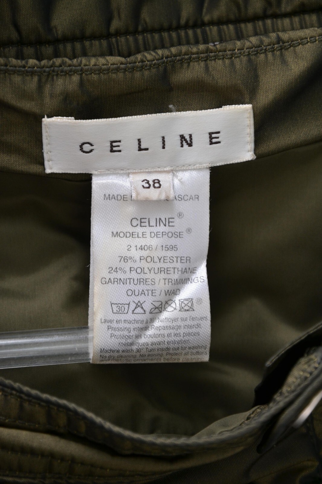 PANTALONI DA SCI INVERNALI CELINE MODELE DEPOSE VERDE KAKI FR 38 US 6 DONNA foto 3