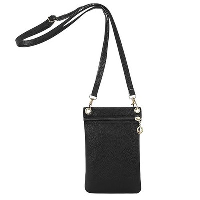 Leder Handytasche weich bequem schwarz Umhängetasche robust Handytasche 