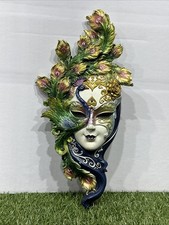 Peacock Lady Venetian Carnival Mask Wall Hanging 14  