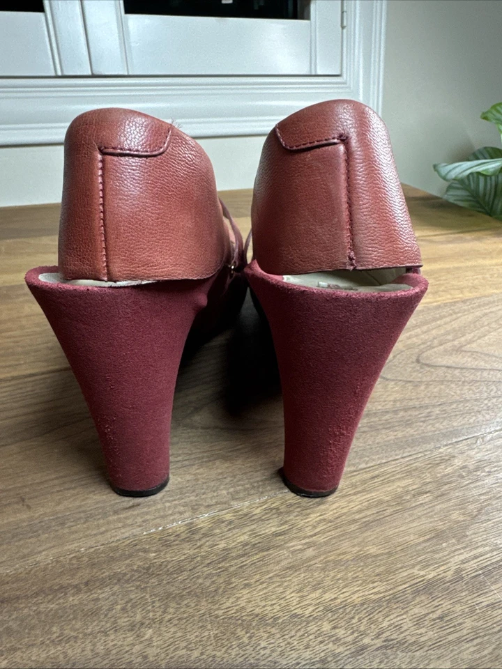 Zapatos de salón Tsubo Acrea con cordones talla 11 EU 41 Mary Jane de cuero rojo chic Foto 4 de 4