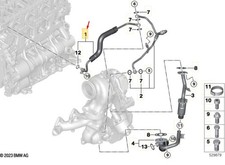 BMW X1 U11 Auspuff Turbolader Öleinspannungsleitung 11428471072 Neue Echt