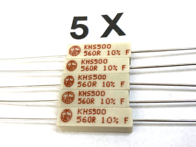 560R, 5W, 10%, KHS500, Lastwiderstand, VITROHM, KHS500KB-AX-560RAA, 5 Stück