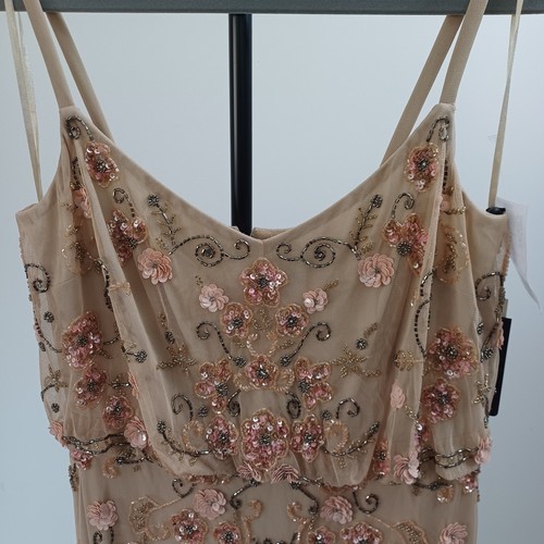 Abito da sera Adrianna Papell floreale con perline, prezzo consigliato £ 320, taglia UK 12 - Foto 5 di 11