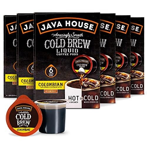 Medium Roast Colombian Cold Brew Pods, (36 Count) Peel and Pour Pods Hot or I...