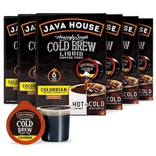 Medium Roast Colombian Cold Brew Pods, (36 Count) Peel and Pour Pods Hot or I...