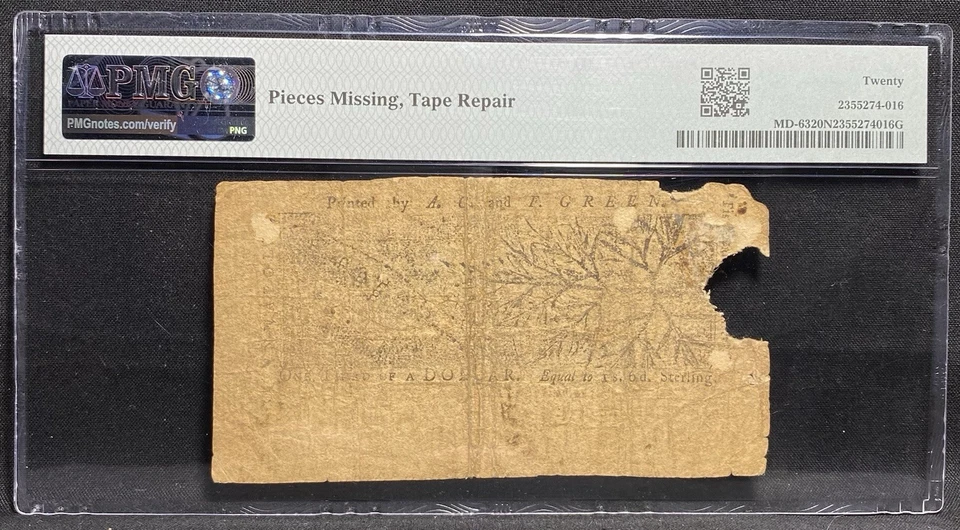 1774 Maryland, American Revolution Colonial Currency Note Banknote MD-63, PMG 20 - Image 2 of 4