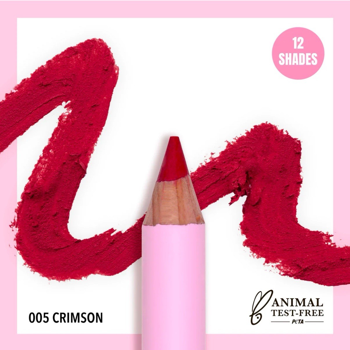 Moira Flirty Lip Pencil 005 Crimson Longwear Matte Italian Made