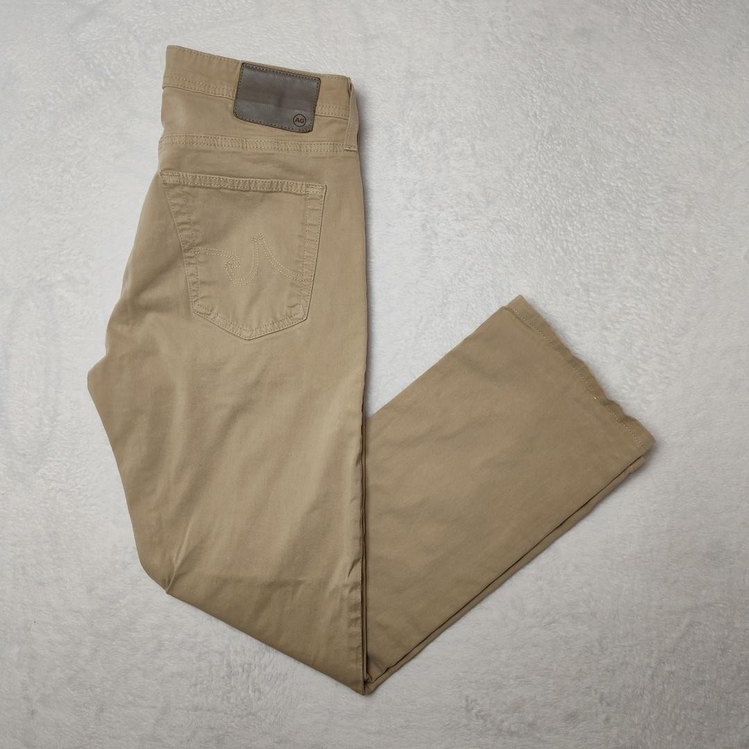 AG Adriano Goldschmied Everett Jeans Mens 32x29 Beige Slim Straight Stretch