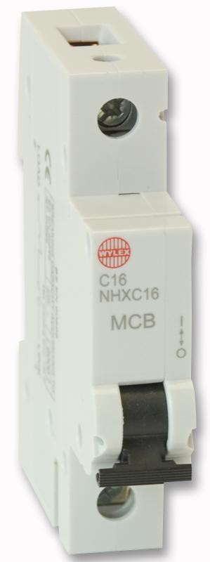 WYLEX - 16A Single Pole Type C MCB, 6kA