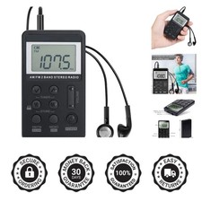 Personal AM/FM Pocket Radio Portable , Mini Digital Tuning Radio, with Rechar...