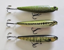(Set of 3) H2O Xpress Topwater Walking Lures 1/2 oz 4" 3 Colors In Set Pre-Owned