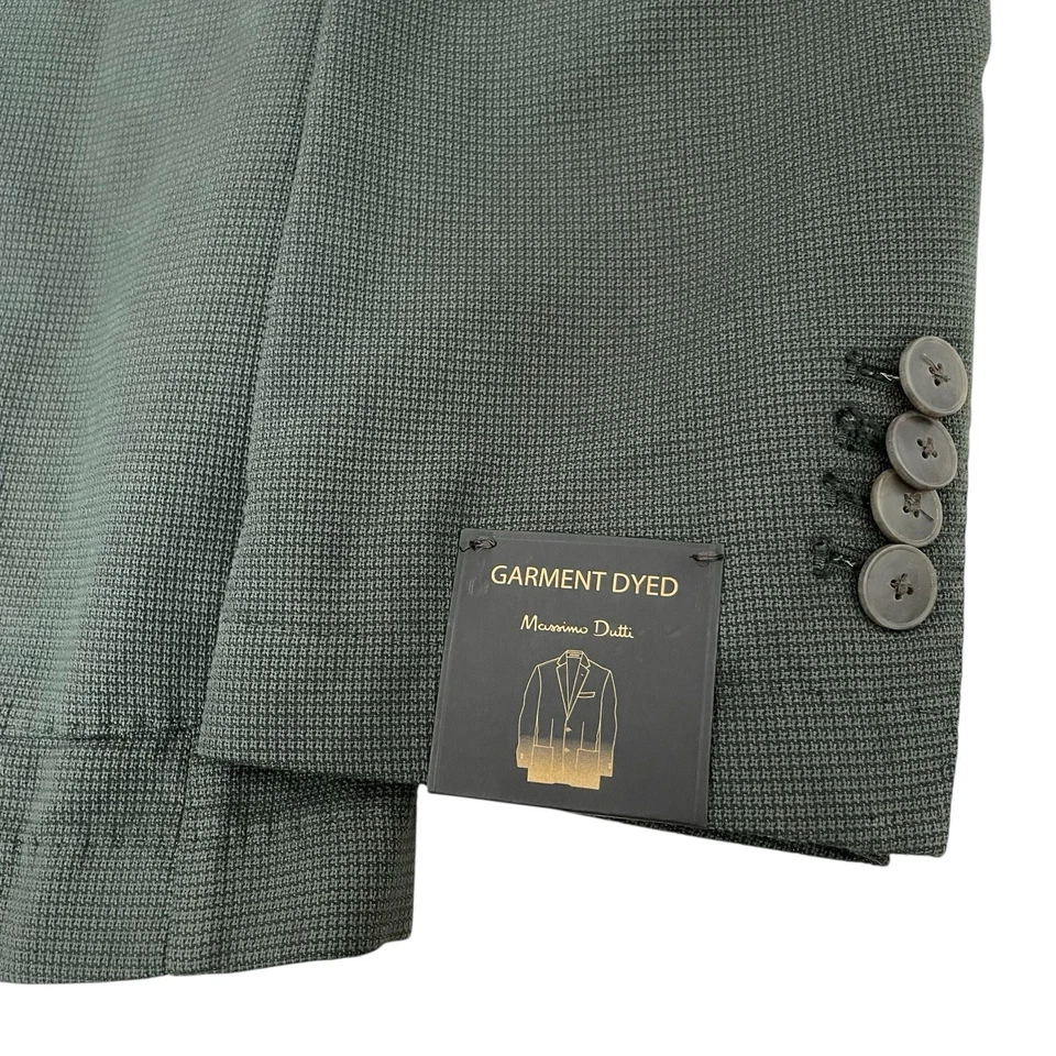 Chaqueta Blazer Deportiva Massimo Dutti Para Hombre 36 Verde Oliva Sin Forro Tela Italiana Foto 4 de 4