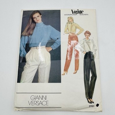 VTG Vogue Gianni Versace Blouse Pattern 2701 Size 14 Mod 80s Glam X