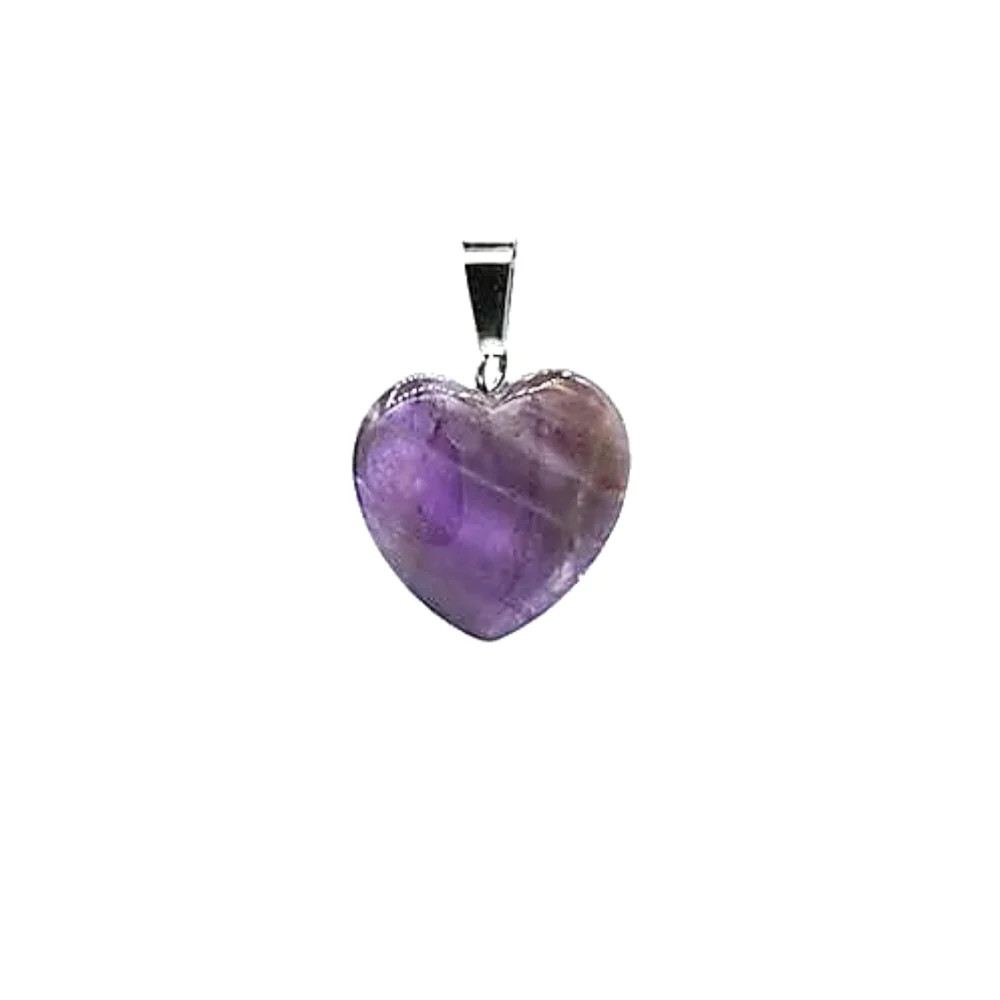 Amethyst Heart Pendant Healing Crystal Necklace 2cm – Calm & Protection