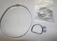 Scuba diving technical cave stainless marine grade SS tank bands w/ d ring 8"